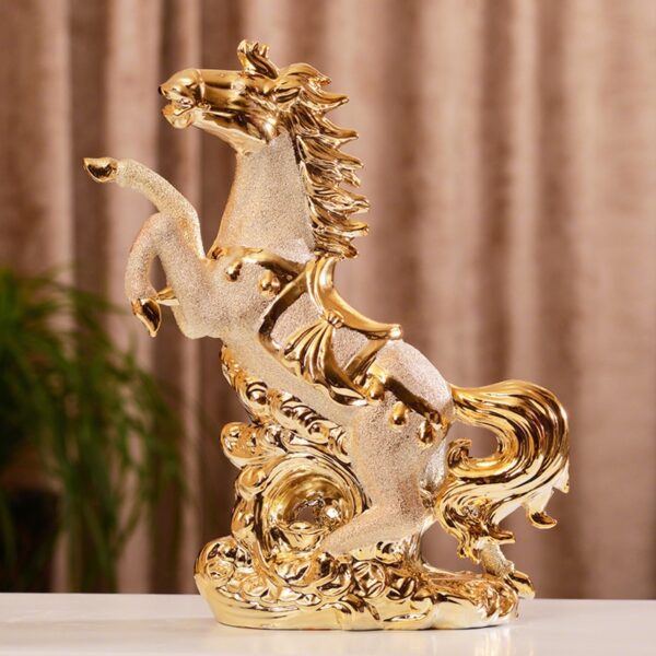 تمثال الحصان المنطلق المطلي بالذهب ديكور و اكسسوارات