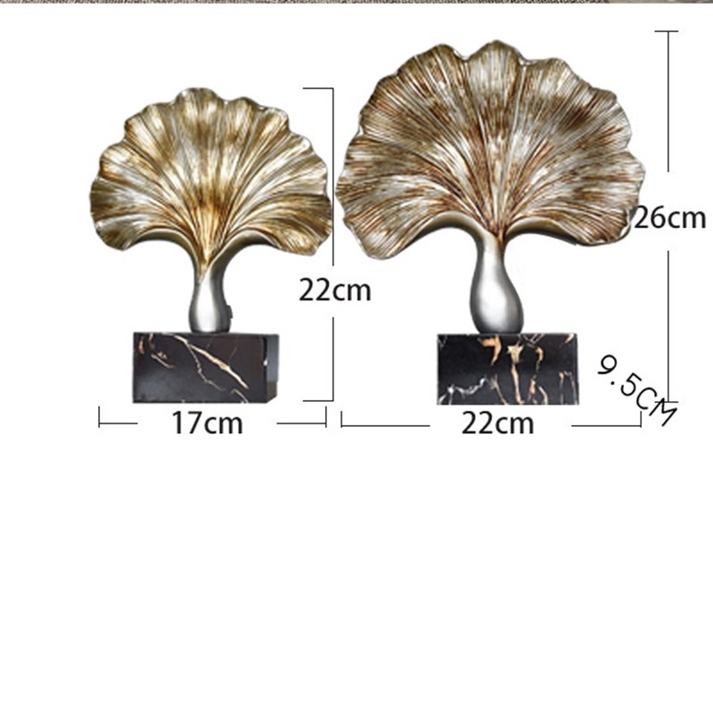 Retro Ginkgo Leaf Furnishings Home Decoration Creative Living Room Modern Office Cabinets Ornaments Statue Crafts Display R4062