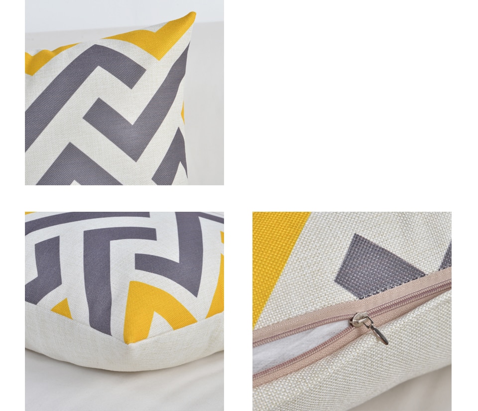 Nordic Geometeic Cushion Cover Colourful Triangle Pillow Covers Yellow Gray Pillowcases 45*45cm Home Office Decorative Pillows