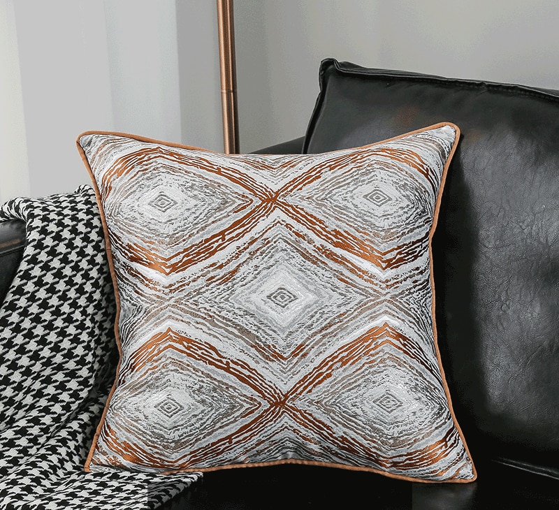 Luxury geometric dobby cushion cover 30*50cm 45*45cm solid pillow cover hotel sofa decorative pillowcase
