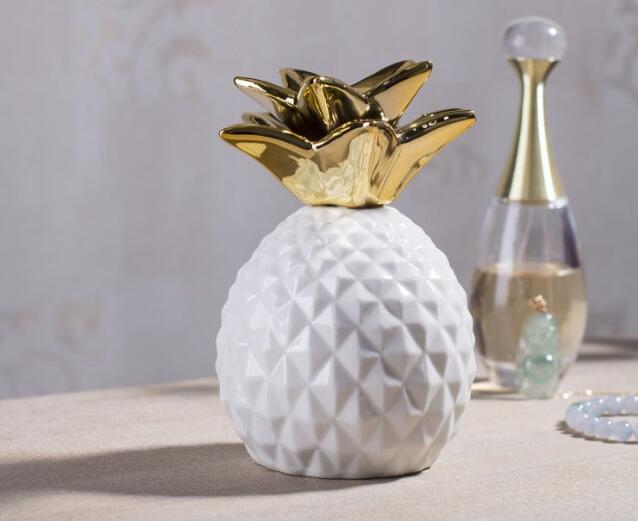 1PC Ceramic Pineapple Money Boxes Ornaments For Home Modern Piggy Bank Coin Box For Home Decoration Accessories Souvenirs ME 033