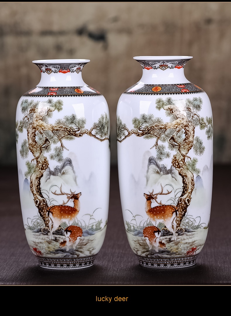 Jingdezhen Ceramic Vase Vintage Chinese Style Animal Vase Fine Smooth Surface Home Decoration Furnishing Articles