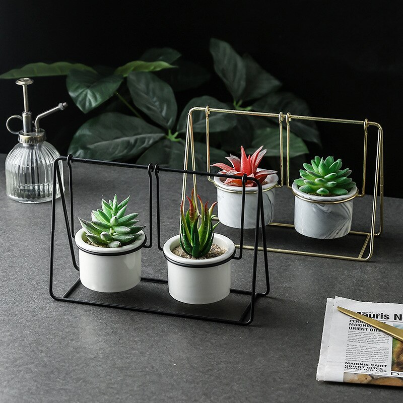 Nordic Ceramic Plant Pot Minimalism Ceramic Set Swing Succulents Flower Pot Desktop Vase Planters for Succulents Home Decor