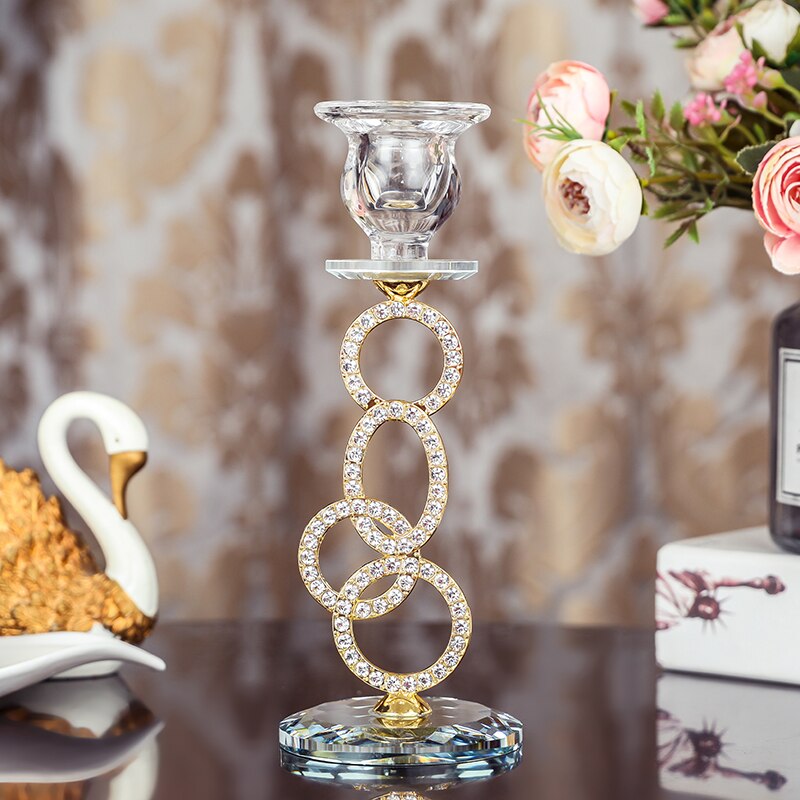 Silver Crystal Tealight Candle Holder Coffee Dining Table Wedding Christmas Halloween Home Decoration Factory Direct Sale CH020