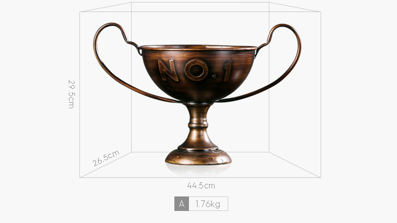 Classical Goblet Retro Nostalgic Wrought Iron Gold NO 1 Trophy Home Decor Accessories Figurine Living Room Ornament Office Gifts