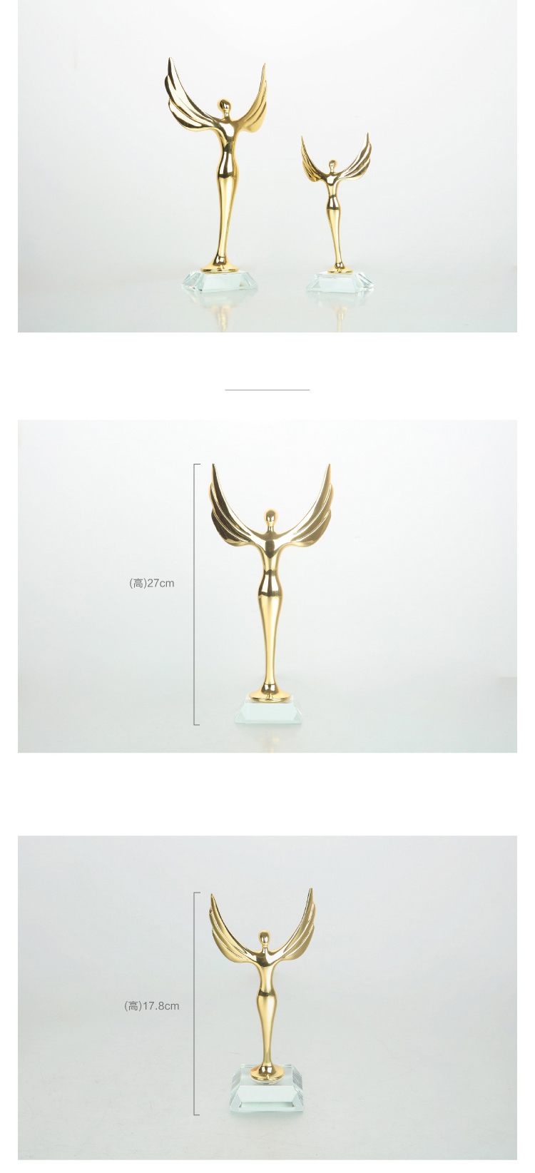 Modern Home Statues Sculpture An Abstract Little Freedom Golden Man For Decoration Accessories Crystal Ornaments Home Decor Gift