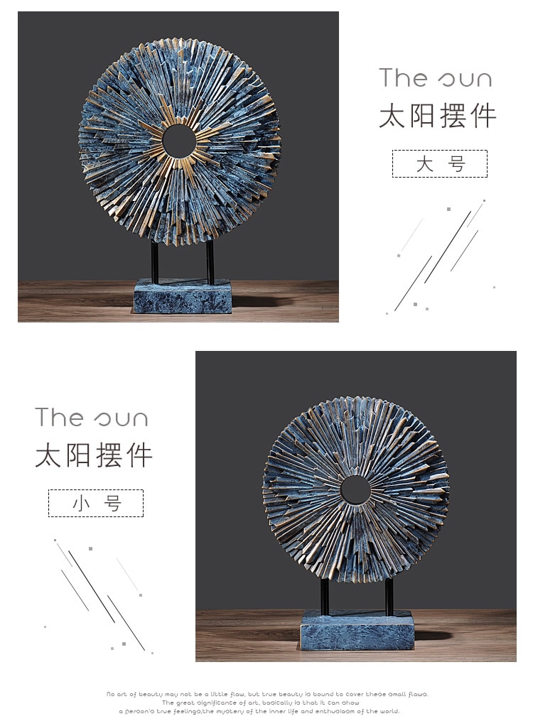 Retro creative resin sun statue home decor crafts room decoration objects office vintage ornament study resin figurines gifts
