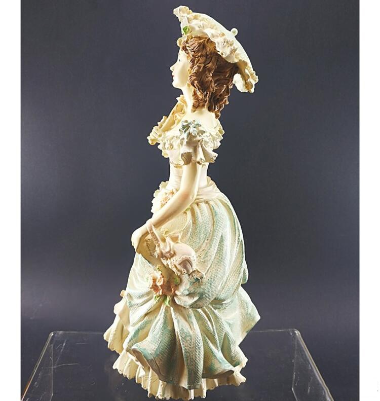 Europe Victorian Girl Statue Fashion Character Beauty Figurines Resin Crafts Wedding Gift Creative Home Decoration Ornament Art