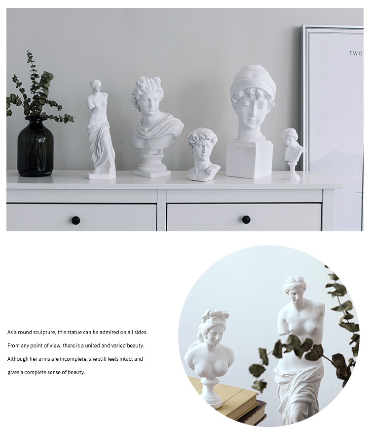 Nordic Resin Sketch Head Statue non-gypsum Bust Mini classic David Figurines Miniatures sculpture Ornaments Drop Shipping