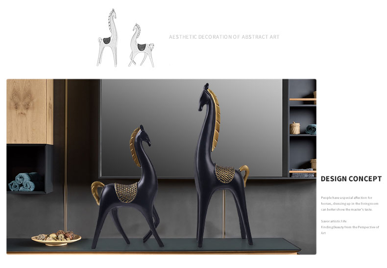 Nordic Abstract Horse Ornaments Home Accessories Art Creative Window TV Cabinet Room Decoration Personality Crafts