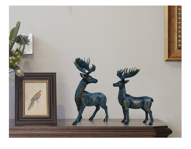 American Lucky Deer Home Decoration Creative Model Room Study Office Living Room TV Cabinet Decoration