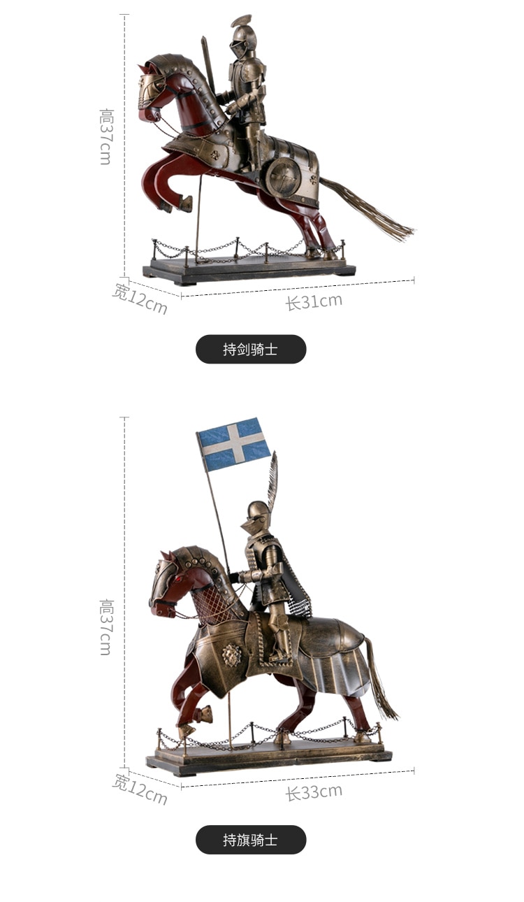 European Medieval Roman Armor Man Soldier Model Retro Knight Sculpture Statue Decoration Office Home Crafts Figurine Ornament