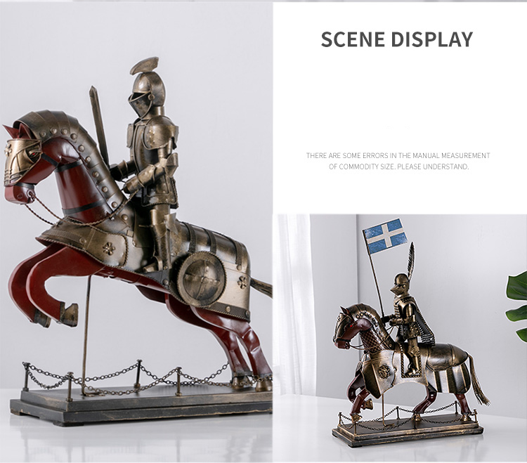 European Medieval Roman Armor Man Soldier Model Retro Knight Sculpture Statue Decoration Office Home Crafts Figurine Ornament