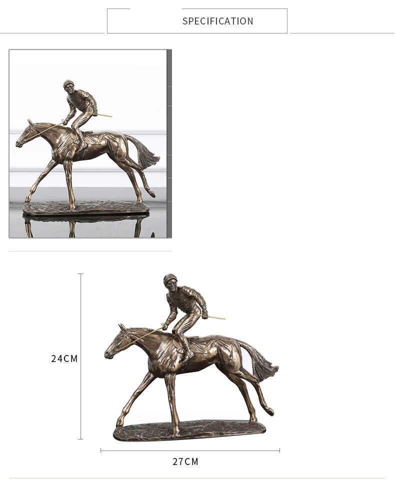 European Resin Horse Racing Decoration Crafts Creative Desktop Ornament Christmas Wedding Gift Creative Figurines