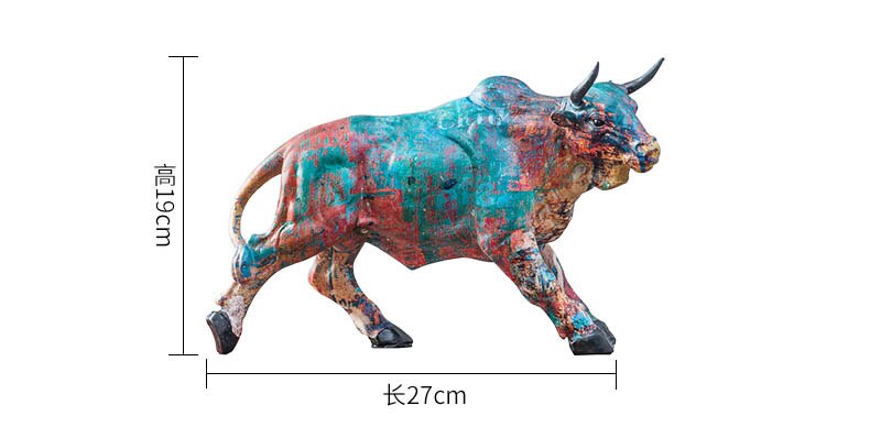 Modern Oil Painting Texture Running Cow And Horse Sculpture Abstract Sculpture Animal Statues for Home Decoration Accessories