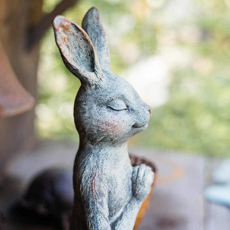 Modern Lovely Yoga Rabbit Statue Sculpture Craft Figurine Ornament Home Office Art Gift Figurines Home Decor Resin Accessories