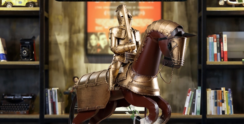 European Medieval Warrior Armor Knight Retro Model Ornaments Ancient Roman Armor Knight Office Home Living Room Decorations