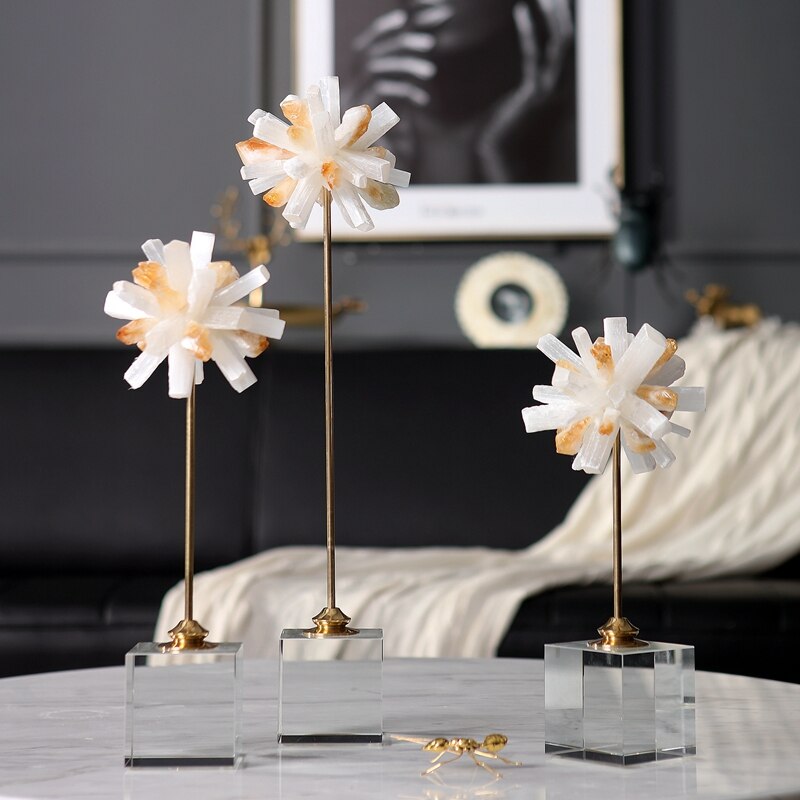 Home Decoration Accessories Coral Decoration Figurine Living Room Ornament Objects Office Crystal Gift