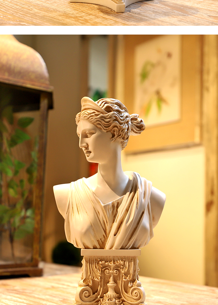 30cm Apollo Bust Statue Adelos Greek Mythology Resin Craftwork Office Hotel Living Room Decoration Gift