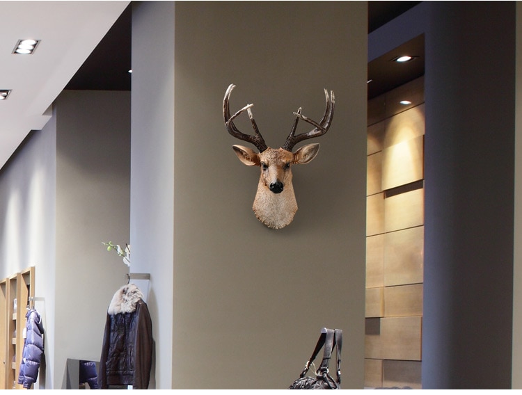 Alaska Moose Elk Head Statue Sculpture Home Wall Decoration Accessories Animal Figurine Wedding Hanging Decorative escultura