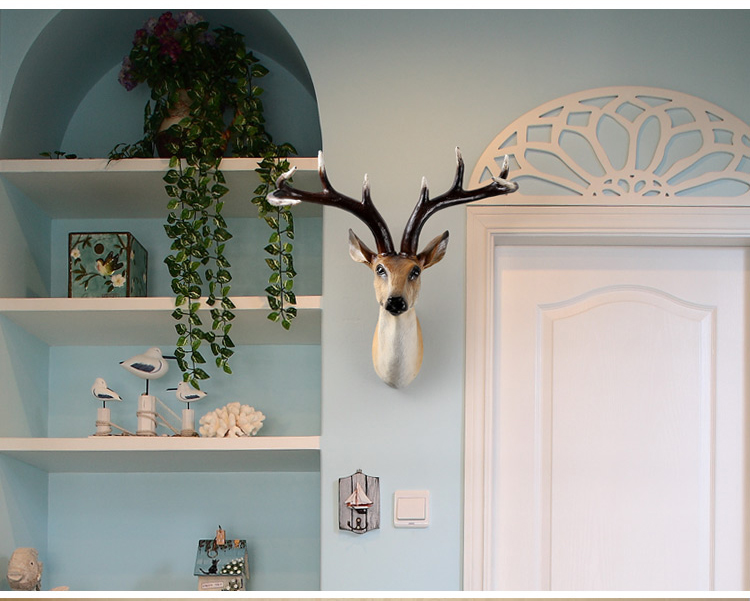 Alaska Moose Elk Head Statue Sculpture Home Wall Decoration Accessories Animal Figurine Wedding Hanging Decorative escultura