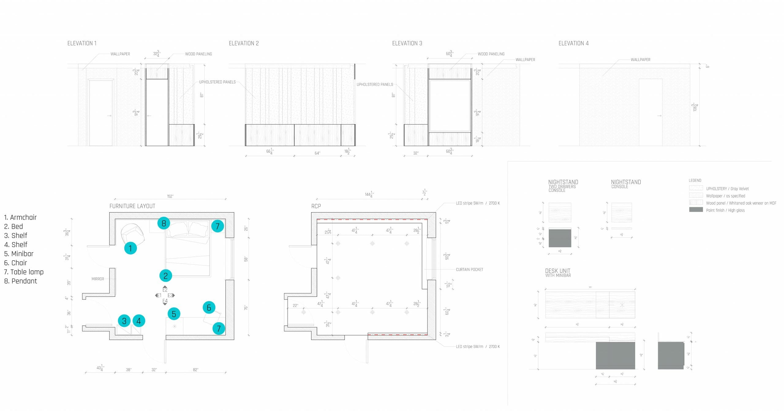 تصميم غرفة نوم على الإنترنت خطة الكلمة - decorilla