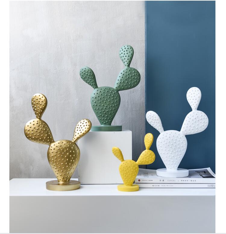 Nordic Style Resin Cactus Ornaments Home Livingroom Bedroom Table Figurines Crafts Office Desktop Plants Furnishing Decoration
