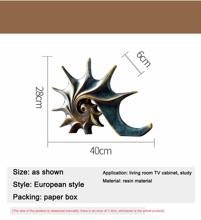 Home Decorations Accessories Marine Theme Conch Feng Shui Ornaments Creative Home Decor Figurine for Living Room, Bedroom