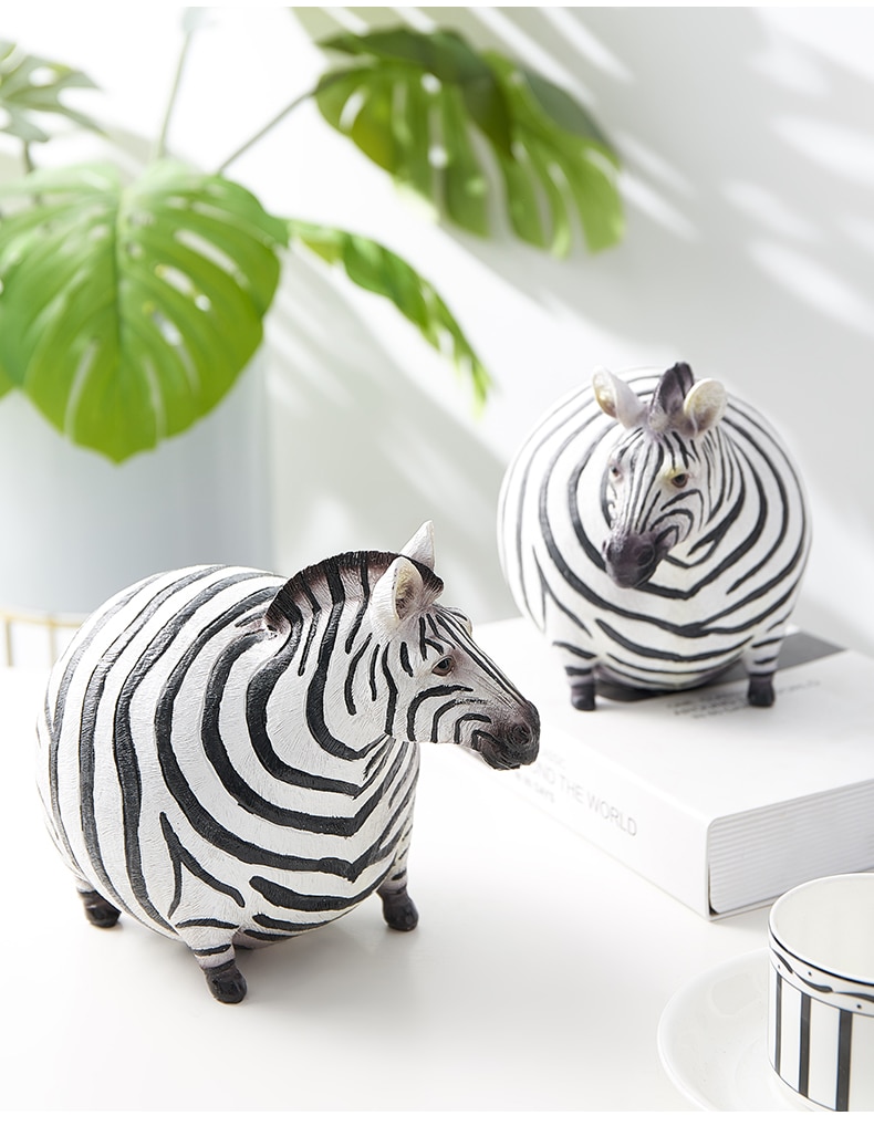 Miniature lovely zebra resin ornaments living children's room home decoration accessories bookshelf bedside table art furnishing