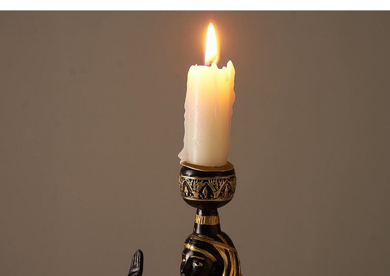 Creative Resin CandleSticks Home Decoration Classic African Style Table Candle Holder Romantic Living Room Decorative Accessorie