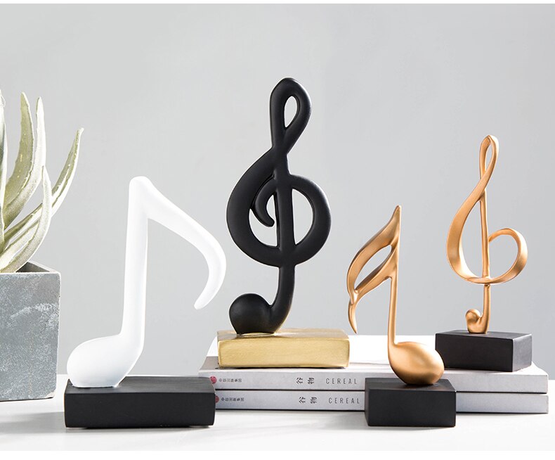 Nordic Music Song Sound Notes Ornaments Home Decoration Music Symbol Statue Figurines Office Decor TV Cabinet Desktop Decorative
