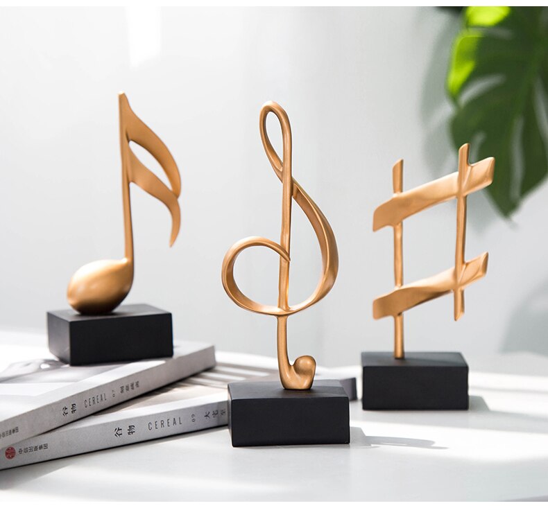 Nordic Music Song Sound Notes Ornaments Home Decoration Music Symbol Statue Figurines Office Decor TV Cabinet Desktop Decorative