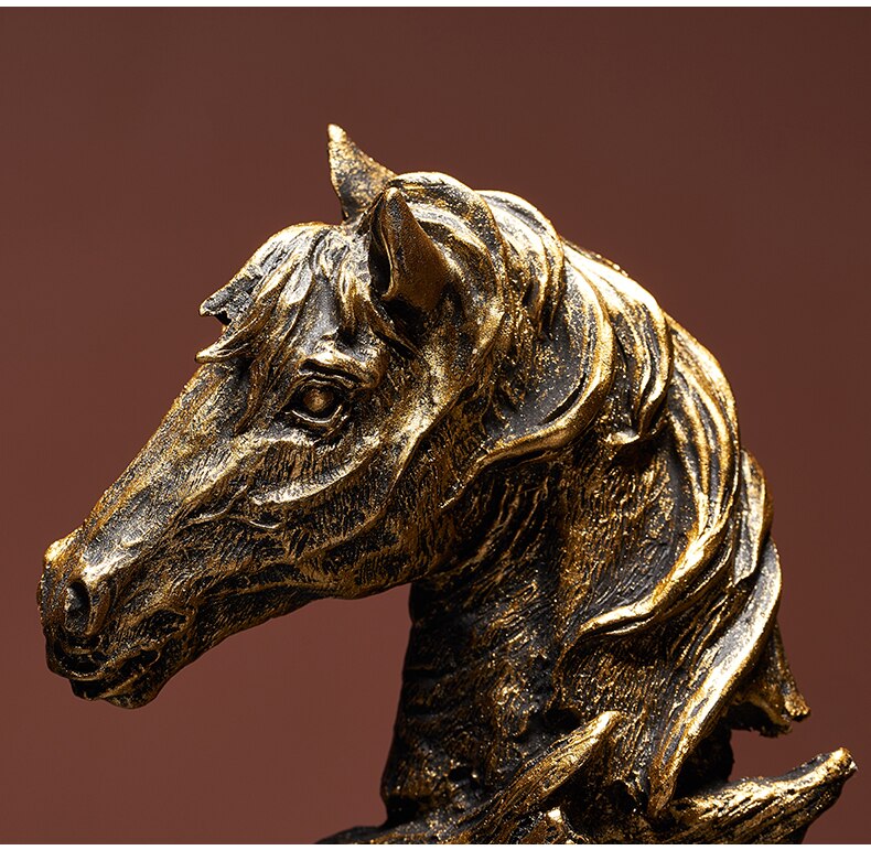 Vintage Resin Silence Mask Face Statue Abstract Animal Sculpture Horse Miniature Figurine For Office Home Decoration Accessories