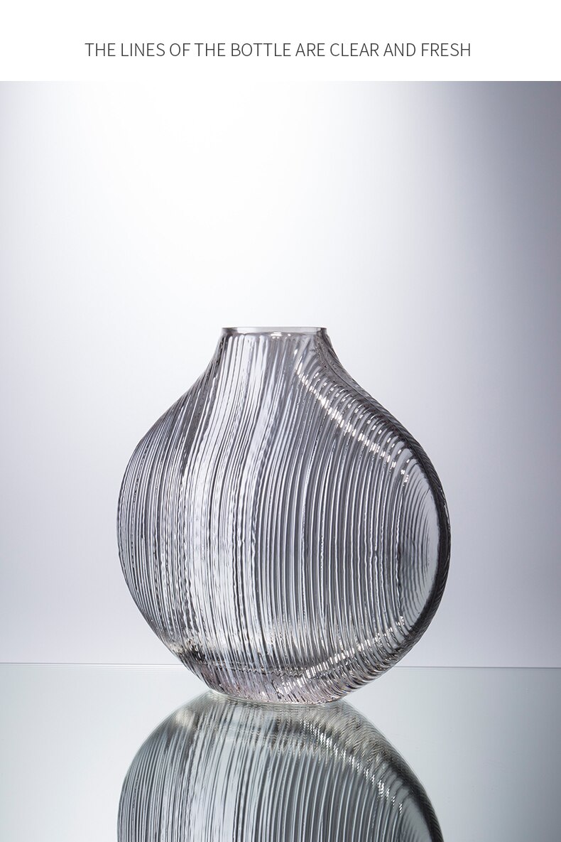 Nordic Creative Transparent glass vase Decorative ornaments Flower arrangement accessories Modern home decoration wedding vase