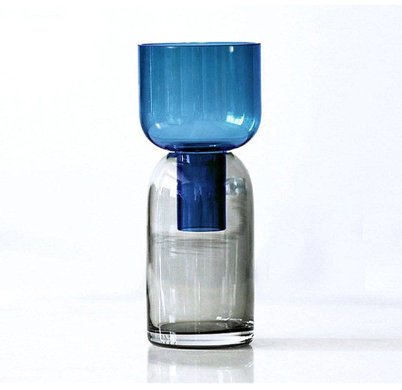 Nordic Colorful Geometric Funnel Glass Vase Home Decoration Accessories Creative Hydroponics Living Room Decor Desktop Display
