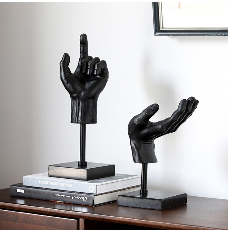 Nordic Abstract Hand Model Sculpture Decor Desktop Art Figurine Living Room Ornament Objects Office Marble Christmas Gifts