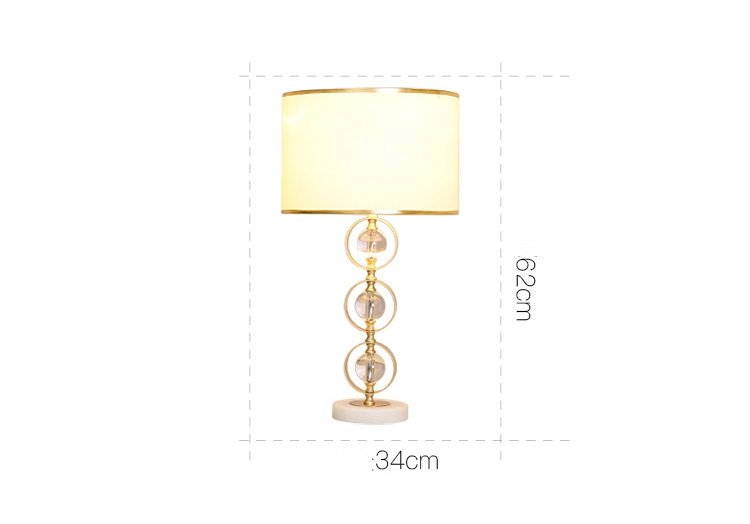 Modern Crystal Ball In Metal Circle Table Lamp For Bedroom Bedside Living Room Hotel Engineering Light White Marble Table Lamp