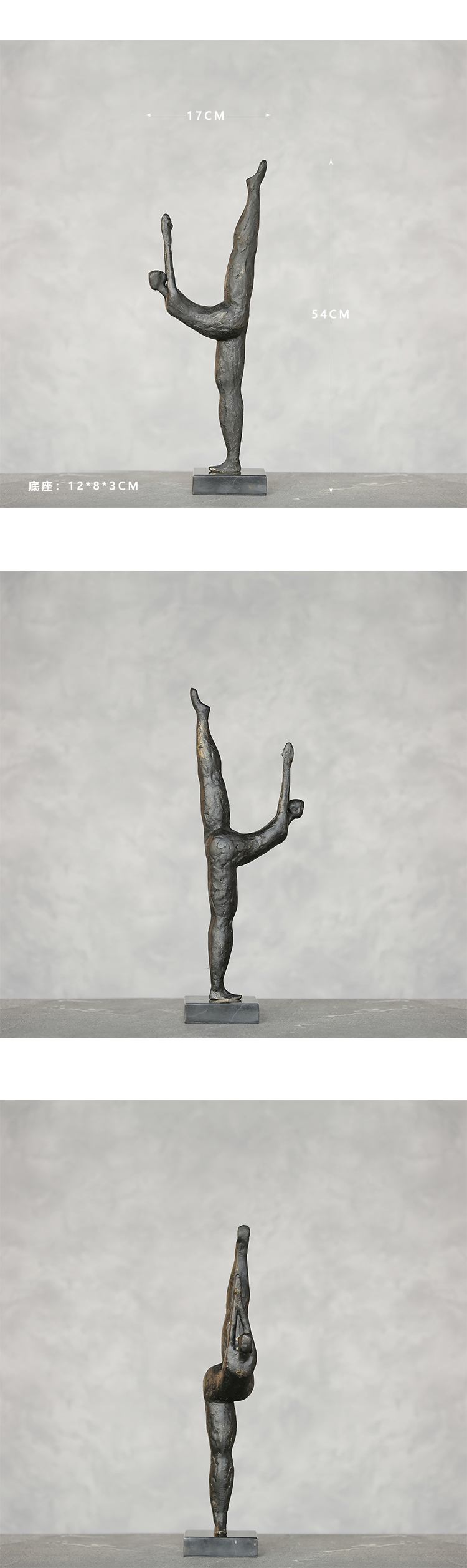 Home Decor Accessories Art Abstract Metal Figure Stand On Marble With Folded Hands Do Yoga Statue Decor Figurine Room Ornament