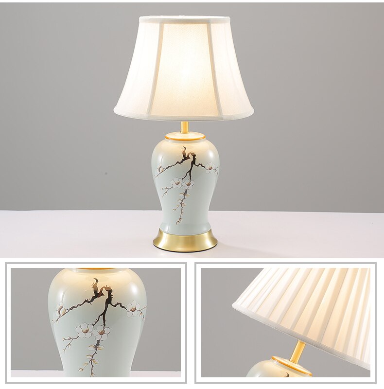 Magpie Pattern Ceramic Table Lamp Classical Home Bedroom Living Room Bedroom Decoration Wedding Romantic Warm Bedside Lamp