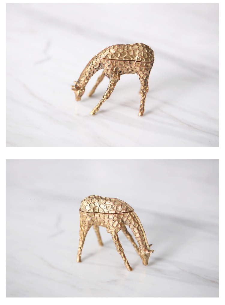 Modern Gold Giraffe Figurines Desktop Decorations Nordic Bedroom Living Room Small Ornaments Ring Earrings Necklace Jewelry Box