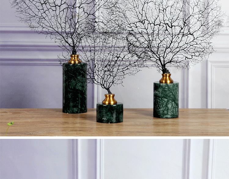 Nordic Creative Creative Coral Tree Crafts Living Room Desktop Home Green Marble Base Ornament Table Decoration Crafts Gifts