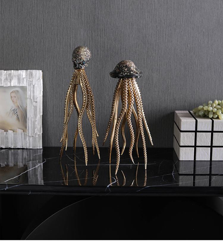 Modern Alien Species Octopus Ormanment Home Resin Art Crafts Living Room Hotel Decor Objects Office adornos para casa