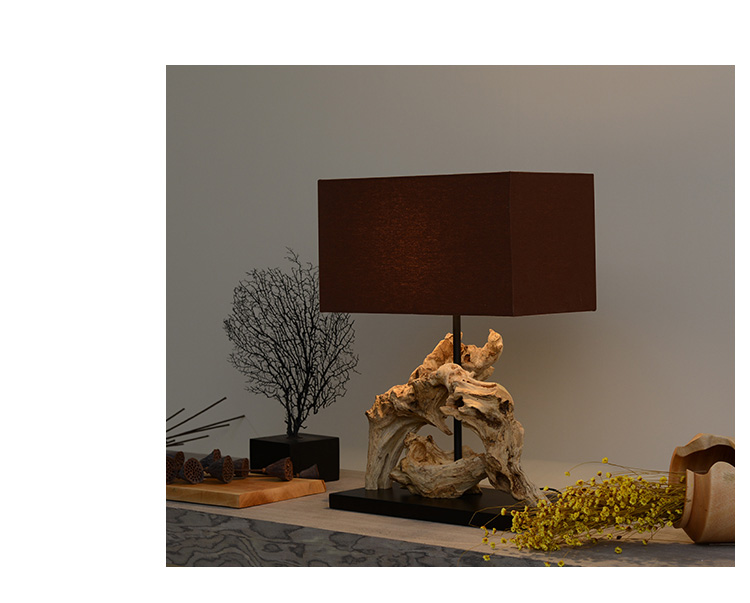 Back To Nature Table Lamp Natural Tree Roots Living Room Home Decor Lamps Table Fabric Bedroom Nightstand Lamp Luminaire