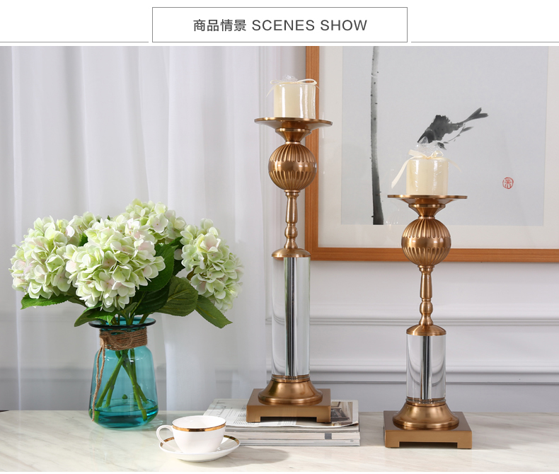 Modern Hotel Clubhouse Soft Mounted Gold Stainless Steel Metal Crystal Candle Holder Home Table Decoration Ornament Accessories