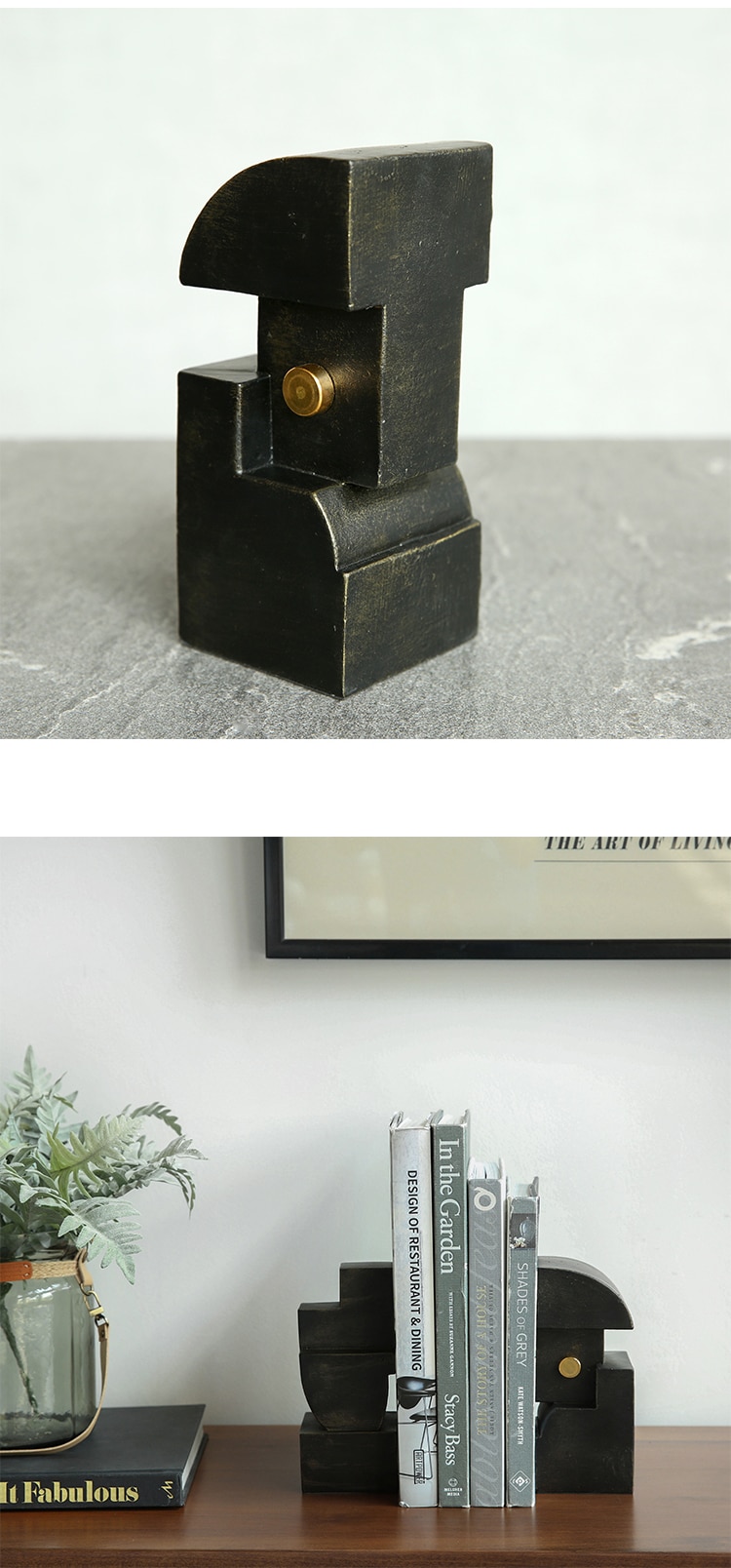 Modern Abstract Geometric Art Statue Creative Cast Iron Soft Decoration Designer Villa Model Room Bookend Book By The Decoration
