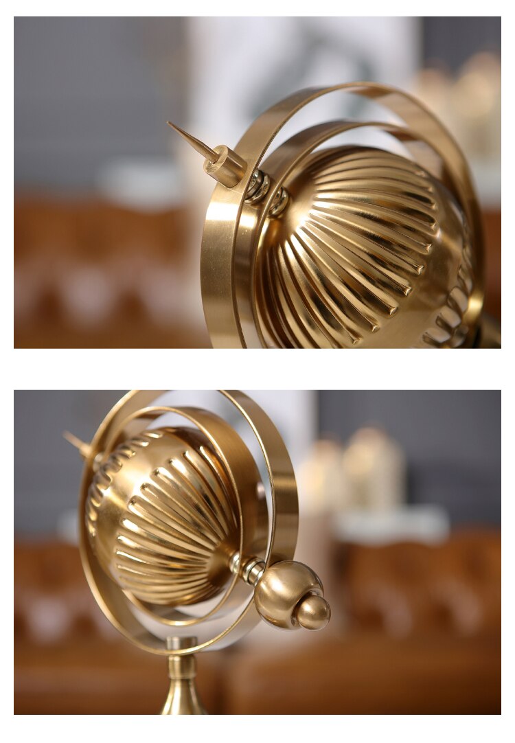 Modern Gold Metal Globe Decoration Craft Sculpture Home Living Room Bedroom Desktop Adornment Nordic Simple Marble Ornament Gift