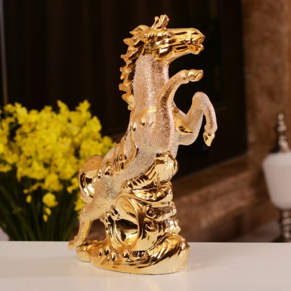 تمثال الحصان المنطلق المطلي بالذهب ديكور و اكسسوارات