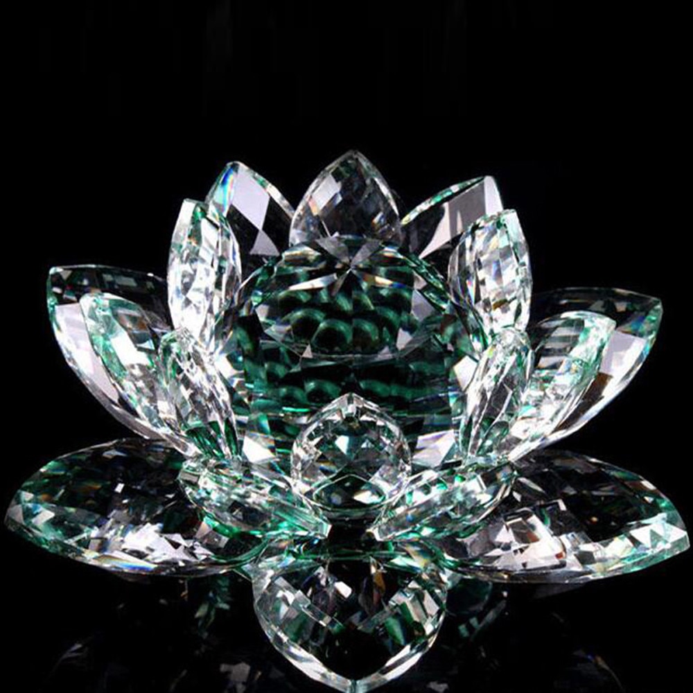 Lotus Crystal Glass Figure Paperweight Ornament Feng Shui Decor Collection Vintage Home Decor Accessories Craft Figurine #10