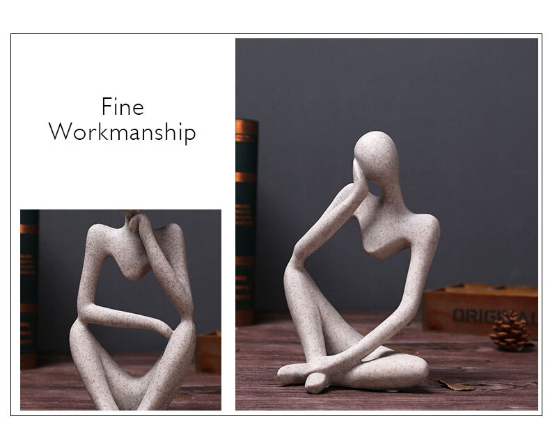 Abstract Character Statue Home Decoration Accessories Creative Home Ornament Drawing Room Office Sandstone Statue Decor figurine