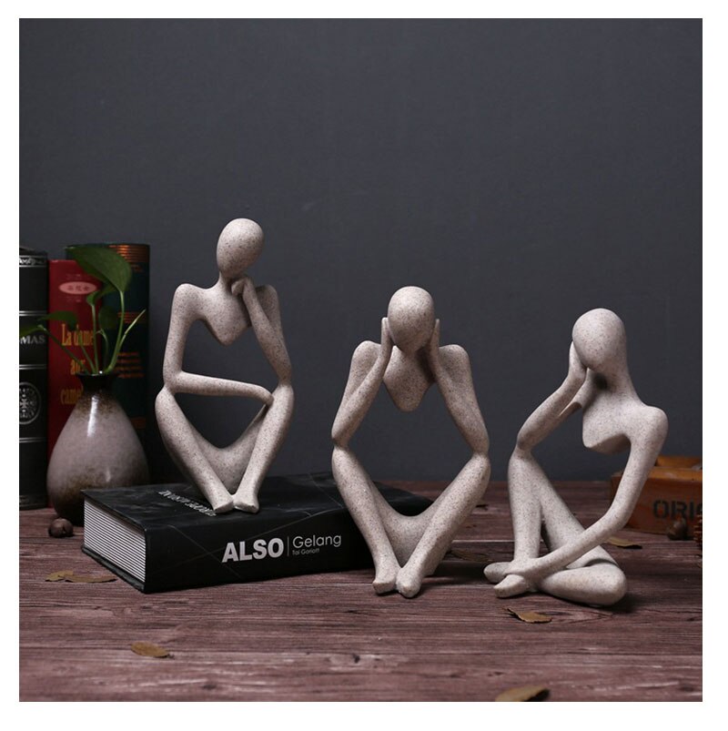 Abstract Character Statue Home Decoration Accessories Creative Home Ornament Drawing Room Office Sandstone Statue Decor figurine